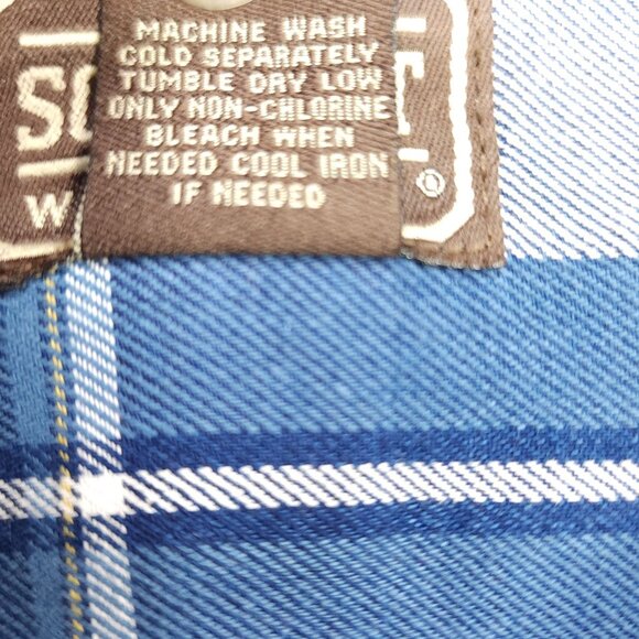 C.E. Schmidt Workwear Mens Blue Plaid Short Sleeve Button-Up Shirt XL Cotton - Picture 5 of 6